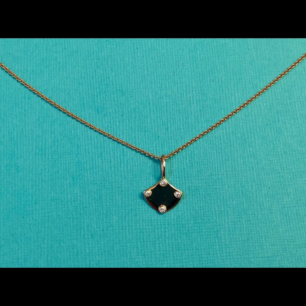 Diamond Shield 16-inch Rose Gold Pendant